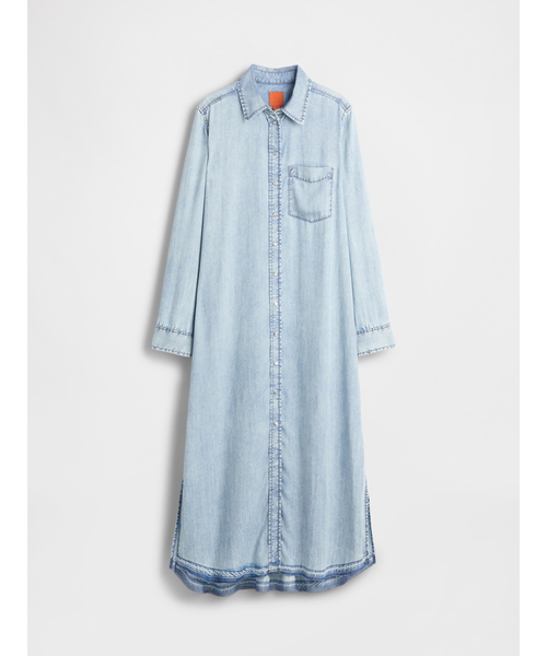 DT♪FARO デニム風シャツドレス ワンピース 関税込 FREE STYLISTS シャツワンピース デニムロングシャツワンピース
