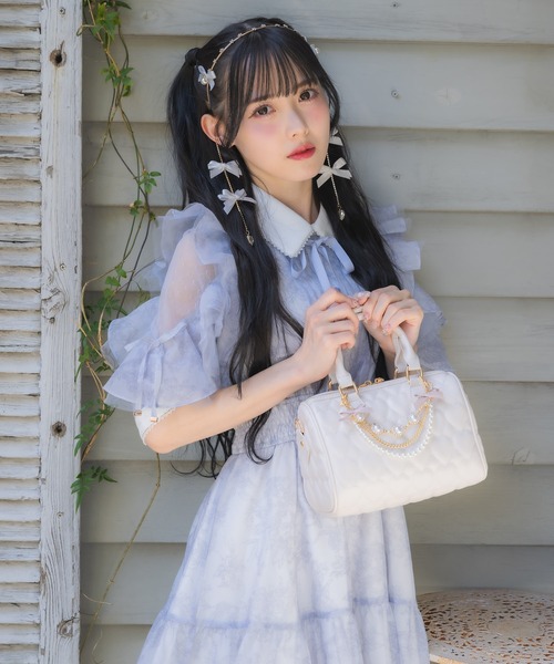 ROJITA（ロジータ）の「ハートキルティングチェーンBAG（ハンドバッグ・レディース・ホワイト/ブラック/サックスブルー/ピンク・FREE）」の5枚目の写真