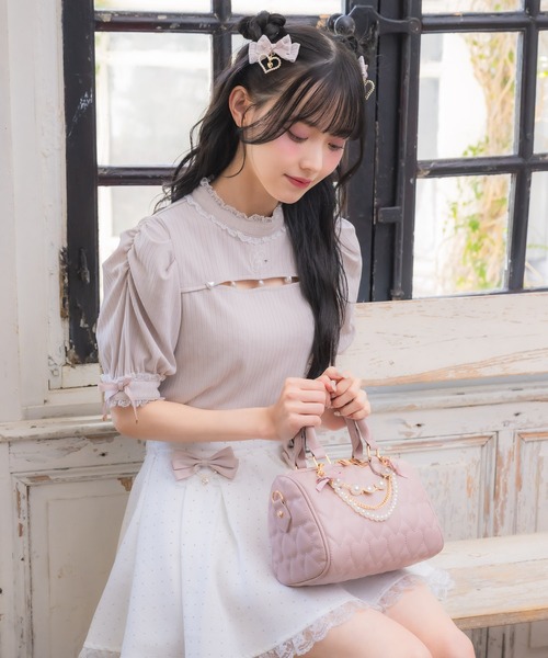 ROJITA（ロジータ）の「ハートキルティングチェーンBAG（ハンドバッグ・レディース・ホワイト/ブラック/サックスブルー/ピンク・FREE）」の9枚目の写真