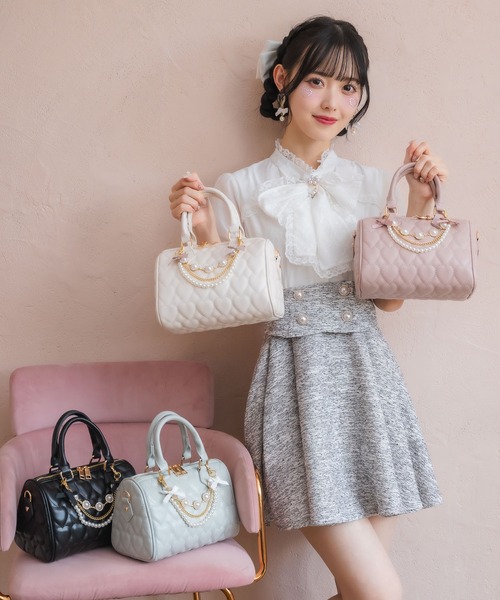 ROJITA（ロジータ）の「ハートキルティングチェーンBAG（ハンドバッグ・レディース・ホワイト/ブラック/サックスブルー/ピンク・FREE）」の18枚目の写真