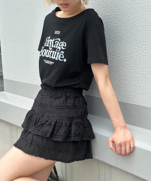 SpRay(スプレイ)の「【着るだけ可愛い】スタイルUPも叶うティアードミニスカート(スカート・レディース・アイボリー/ホワイト/ブラック・FREE)」の12枚目の写真