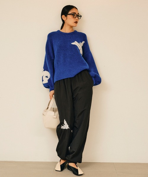 null.(ヌル)の「イラストジャガードニットトップス(ニット/セーター・レディース・ブルー/グレー/ブラウン・F)」の18枚目の写真