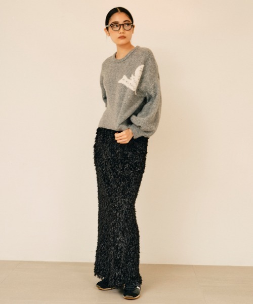 null.(ヌル)の「イラストジャガードニットトップス(ニット/セーター・レディース・ブルー/グレー/ブラウン・F)」の16枚目の写真