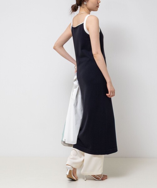 NOLLEY’S Sophi(ノーリーズソフィ)の「《手洗い可能》配色ニットロングキャミワンピース(ワンピース・レディース・ダークネイビー/ブラウン・38)」の10枚目の写真