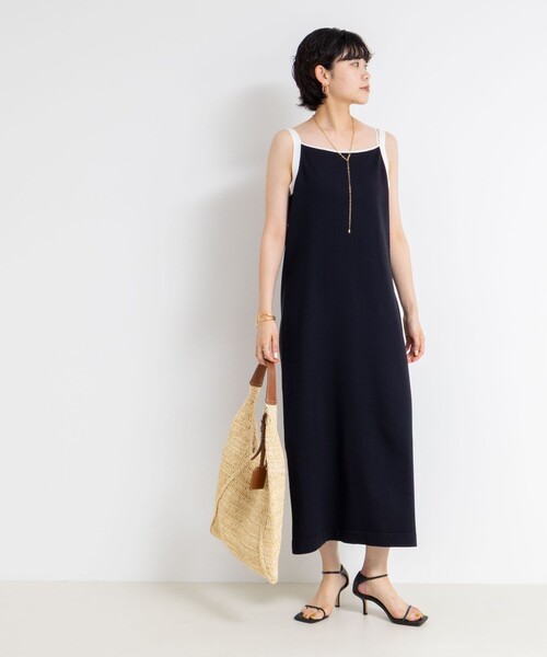 NOLLEY’S Sophi(ノーリーズソフィ)の「《手洗い可能》配色ニットロングキャミワンピース(ワンピース・レディース・ダークネイビー/ブラウン・38)」の13枚目の写真