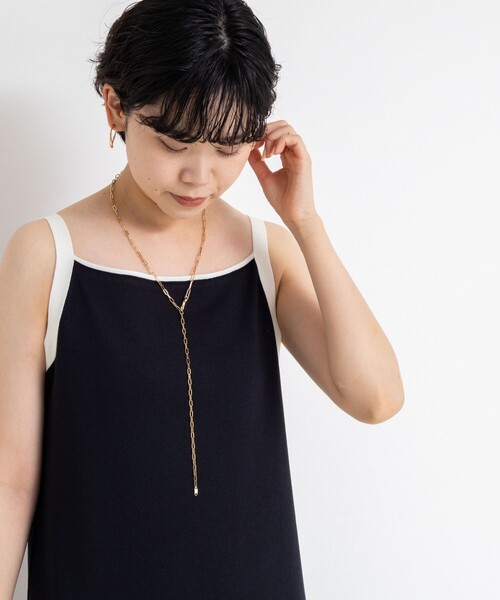 NOLLEY’S Sophi(ノーリーズソフィ)の「《手洗い可能》配色ニットロングキャミワンピース(ワンピース・レディース・ダークネイビー/ブラウン・38)」の17枚目の写真