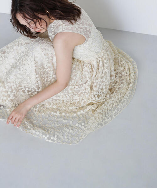 Drawer エンブロリダリーシフォンワンピース　36 Drawer エンブロリダリーシフォンワンピース 36 エンブロイダリー