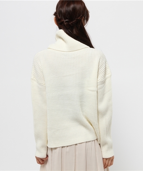 Luz Llena (philter)（ラズレナ　フィルター）の「[ウール混]ビッグタートルネックニット/トップス（ニット/セーター・レディース・ミント/ネイビー/オフホワイト/グレー/ブラック・MEDIUM/LARGE）」の8枚目の写真