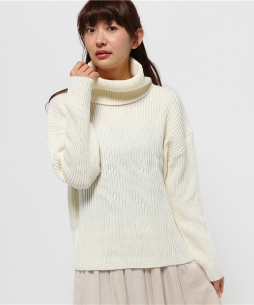 Luz Llena (philter)（ラズレナ　フィルター）の「[ウール混]ビッグタートルネックニット/トップス（ニット/セーター・レディース・ミント/ネイビー/オフホワイト/グレー/ブラック・MEDIUM/LARGE）」の13枚目の写真