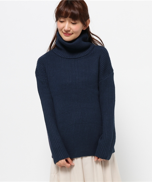 Luz Llena (philter)（ラズレナ　フィルター）の「[ウール混]ビッグタートルネックニット/トップス（ニット/セーター・レディース・ミント/ネイビー/オフホワイト/グレー/ブラック・MEDIUM/LARGE）」の14枚目の写真