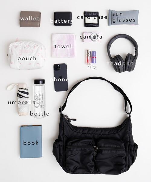 URBAN RESEARCH Sonny Label（アーバンリサーチサニーレーベル）の「グログラン2ポケットショルダーバッグ（ショルダーバッグ・レディース・ブラック/グレー・ONE）」の17枚目の写真