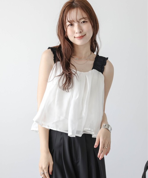 AMELY(エミリー)の「バックリボンシアービスチェ(その他トップス・レディース・ブラック/ホワイト・フリー)」の9枚目の写真