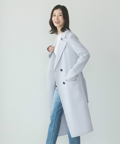 sankyo shokai(サンキョウショウカイ)の「チェスターコート ダブルフェイス(チェスターコート・レディース・ライトグレー/ライトブルー・FREE)」の10枚目の写真
