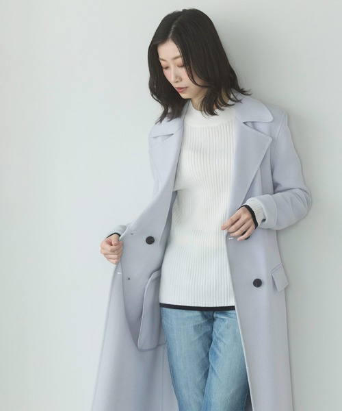 sankyo shokai(サンキョウショウカイ)の「チェスターコート ダブルフェイス(チェスターコート・レディース・ライトグレー/ライトブルー・FREE)」の12枚目の写真
