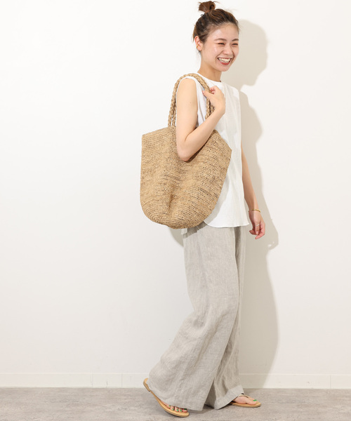 JOURNAL STANDARD relume(ジャーナルスタンダード レリューム)の「《追加2》TCワッフルノースリーブ(Tシャツ/カットソー・レディース・ホワイト/ブラック/ストーン・FREE)」の4枚目の写真