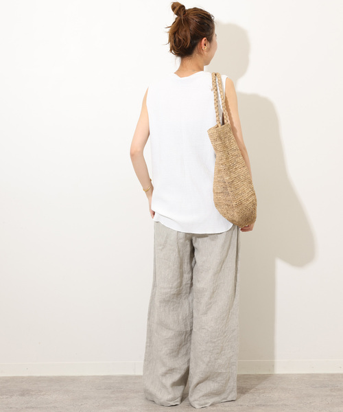 JOURNAL STANDARD relume(ジャーナルスタンダード レリューム)の「《追加2》TCワッフルノースリーブ(Tシャツ/カットソー・レディース・ホワイト/ブラック/ストーン・FREE)」の5枚目の写真