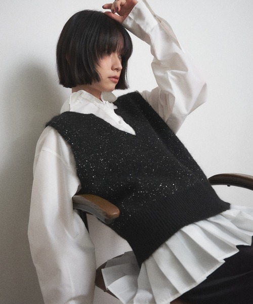 スパンコールショートベスト（ベスト）｜Shelly island（シェリー