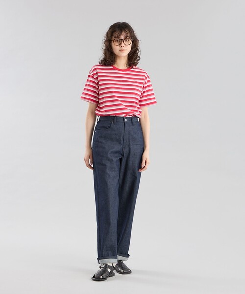 MACKINTOSH PHILOSOPHY（ﾏｯｷﾝﾄｯｼｭ ﾌｨﾛｿﾌｨｰ）の「GREY LABEL シンチバックワイドデニム（デニムパンツ・レディース・ブルー/ダークネイビー/オレンジ・1/2/5/6）」の6枚目の写真