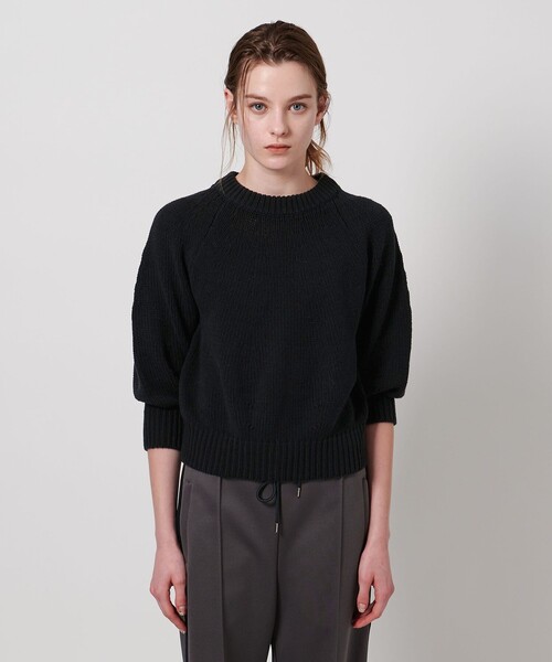 ASTRAET（アストラット）の「＜ASTRAET＞3G クルーネック ニット（ニット/セーター・レディース・ブラック/オフホワイト・FREE）」の3枚目の写真