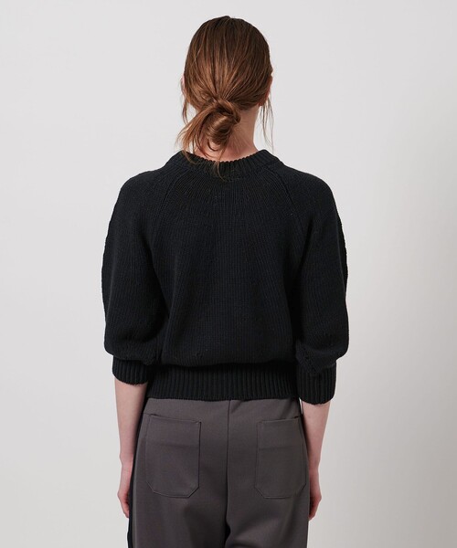 ASTRAET（アストラット）の「＜ASTRAET＞3G クルーネック ニット（ニット/セーター・レディース・ブラック/オフホワイト・FREE）」の5枚目の写真