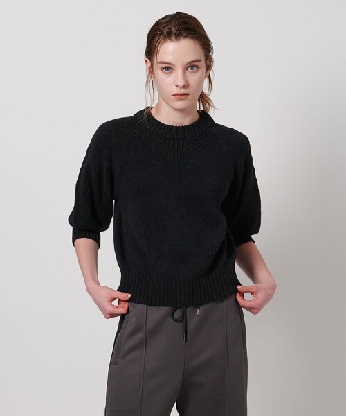 ASTRAET（アストラット）の「＜ASTRAET＞3G クルーネック ニット（ニット/セーター・レディース・ブラック/オフホワイト・FREE）」の6枚目の写真