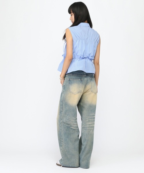 3.3 Field Trip （3.3フィールドトリップ）の「3.3 Field Trip／ノースリーブフリルブラウス（シャツ/ブラウス・レディース・その他1/サックスブルー/オフホワイト・FREE）」の20枚目の写真