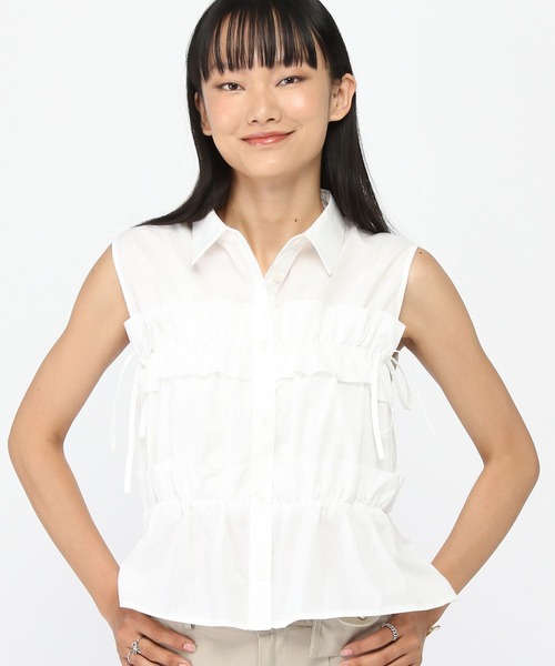3.3 Field Trip （3.3フィールドトリップ）の「3.3 Field Trip／ノースリーブフリルブラウス（シャツ/ブラウス・レディース・その他1/サックスブルー/オフホワイト・FREE）」の21枚目の写真