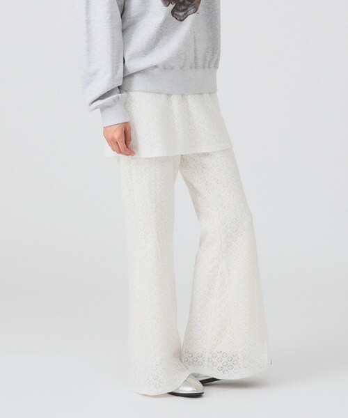 Ray BEAMS（レイビームス）の「レース スカート セット フレア パンツ（その他パンツ・レディース・ブラック/ホワイト・ONE SIZE）」の2枚目の写真