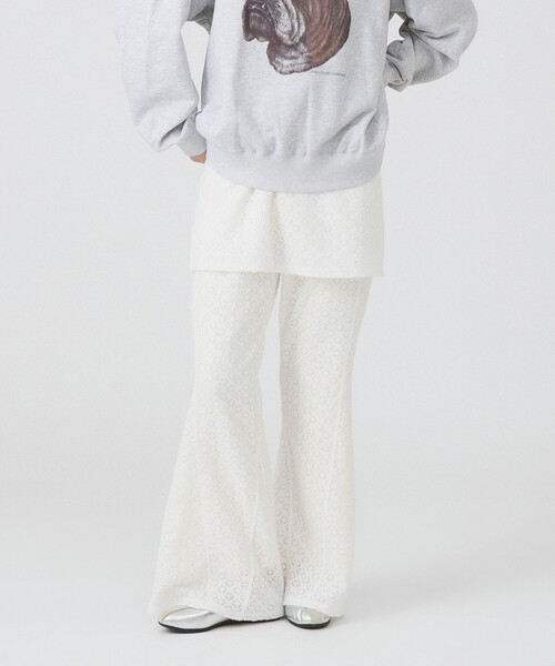 Ray BEAMS（レイビームス）の「レース スカート セット フレア パンツ（その他パンツ・レディース・ブラック/ホワイト・ONE SIZE）」の5枚目の写真