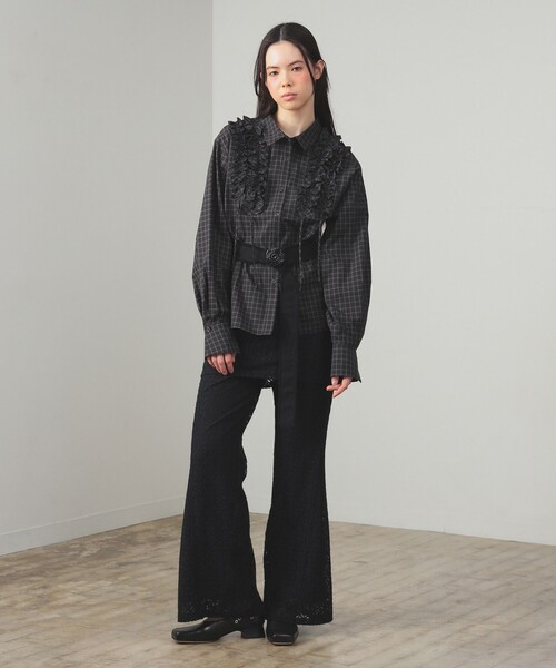 Ray BEAMS（レイビームス）の「レース スカート セット フレア パンツ（その他パンツ・レディース・ブラック/ホワイト・ONE SIZE）」の7枚目の写真