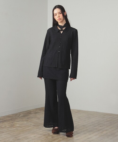 Ray BEAMS（レイビームス）の「レース スカート セット フレア パンツ（その他パンツ・レディース・ブラック/ホワイト・ONE SIZE）」の8枚目の写真