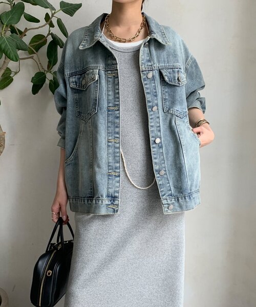 DouDou(ドゥドゥ)の「オーバーサイズデニムジャケット(その他アウター・レディース・インディゴブルー・FREE)」の7枚目の写真