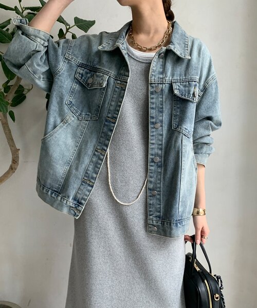 DouDou(ドゥドゥ)の「オーバーサイズデニムジャケット(その他アウター・レディース・インディゴブルー・FREE)」の8枚目の写真