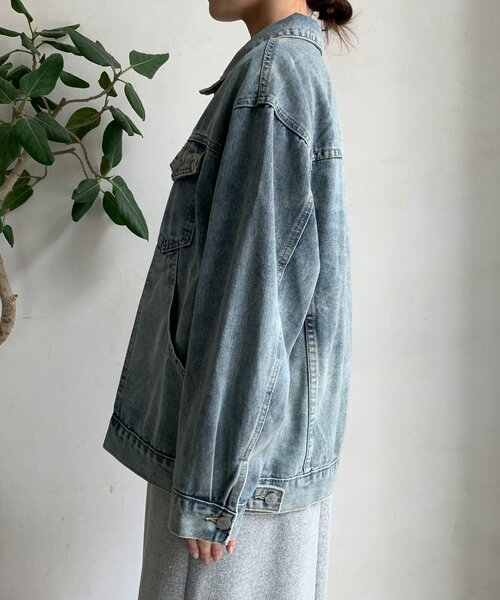 DouDou(ドゥドゥ)の「オーバーサイズデニムジャケット(その他アウター・レディース・インディゴブルー・FREE)」の12枚目の写真
