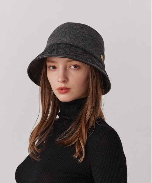 Chapeau d' O（シャポードオー）の「Chapeau d' O  Race Brim Beaver Cloche / シャポードオー（ハット・レディース・ライトベージュ/ダークグレー/ベージュ・M/57.5cm）」の21枚目の写真