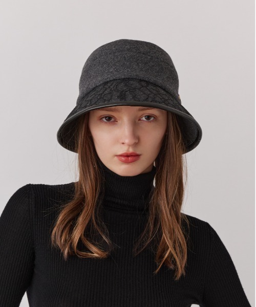 Chapeau d' O（シャポードオー）の「Chapeau d' O  Race Brim Beaver Cloche / シャポードオー（ハット・レディース・ライトベージュ/ダークグレー/ベージュ・M/57.5cm）」の22枚目の写真