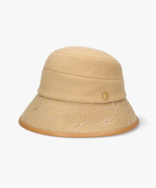 Chapeau d' O（シャポードオー）の「Chapeau d' O  Race Brim Beaver Cloche / シャポードオー（ハット・レディース・ライトベージュ/ダークグレー/ベージュ・M/57.5cm）」の12枚目の写真