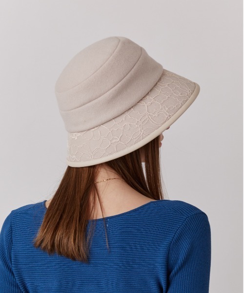 Chapeau d' O（シャポードオー）の「Chapeau d' O  Race Brim Beaver Cloche / シャポードオー（ハット・レディース・ライトベージュ/ダークグレー/ベージュ・M/57.5cm）」の17枚目の写真