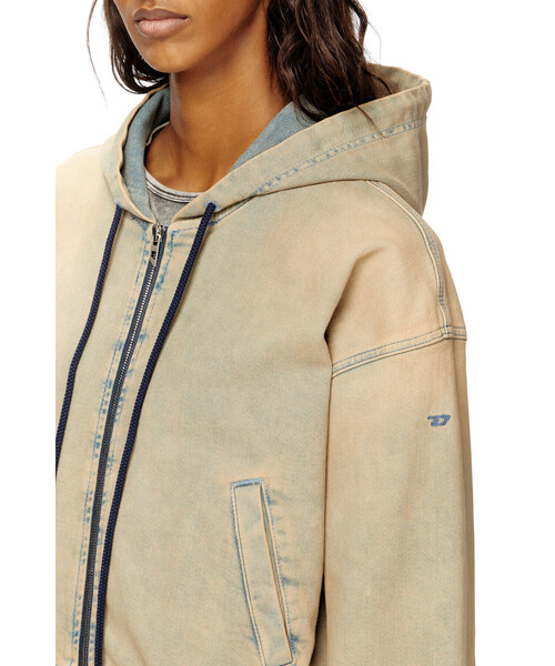 DIESEL（ディーゼル）の「ウィメンズ ジョグ ジップアップスウェット DE-GIRI-CROP JOGG（パーカー・レディース・ライトブラウン・SMALL/MEDIUM/LARGE/X-SMALL）」の2枚目の写真