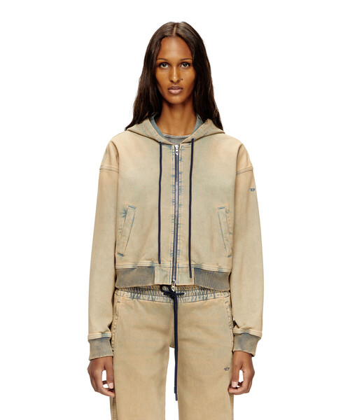 DIESEL（ディーゼル）の「ウィメンズ ジョグ ジップアップスウェット DE-GIRI-CROP JOGG（パーカー・レディース・ライトブラウン・SMALL/MEDIUM/LARGE/X-SMALL）」の5枚目の写真