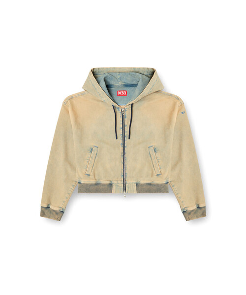 DIESEL（ディーゼル）の「ウィメンズ ジョグ ジップアップスウェット DE-GIRI-CROP JOGG（パーカー・レディース・ライトブラウン・SMALL/MEDIUM/LARGE/X-SMALL）」の6枚目の写真