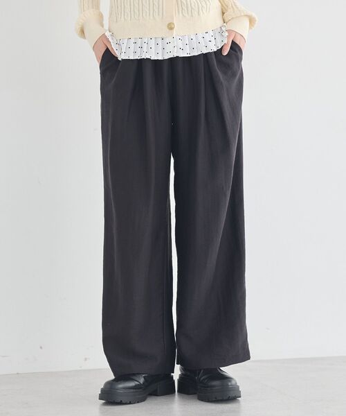 earth music&ecology（アースミュージックアンドエコロジー）の「リラックスタックパンツ（その他パンツ・レディース・チャコールグレー/ブラック/ブラウン・FREE）」の11枚目の写真