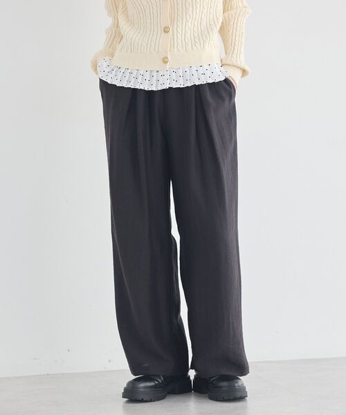 earth music&ecology（アースミュージックアンドエコロジー）の「リラックスタックパンツ（その他パンツ・レディース・チャコールグレー/ブラック/ブラウン・FREE）」の12枚目の写真