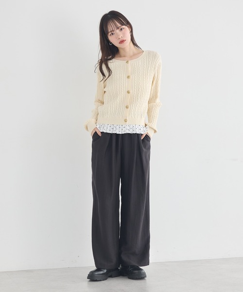 earth music&ecology（アースミュージックアンドエコロジー）の「リラックスタックパンツ（その他パンツ・レディース・チャコールグレー/ブラック/ブラウン・FREE）」の6枚目の写真