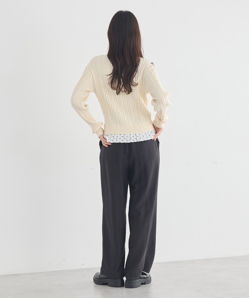 earth music&ecology（アースミュージックアンドエコロジー）の「リラックスタックパンツ（その他パンツ・レディース・チャコールグレー/ブラック/ブラウン・FREE）」の8枚目の写真