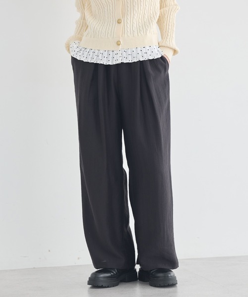 earth music&ecology（アースミュージックアンドエコロジー）の「リラックスタックパンツ（その他パンツ・レディース・チャコールグレー/ブラック/ブラウン・FREE）」の5枚目の写真