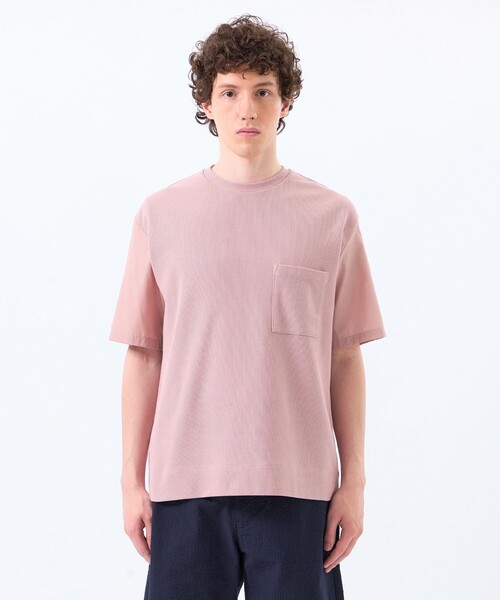 セール】ニットコンビTシャツ ケーブルニット×ブロード（Tシャツ