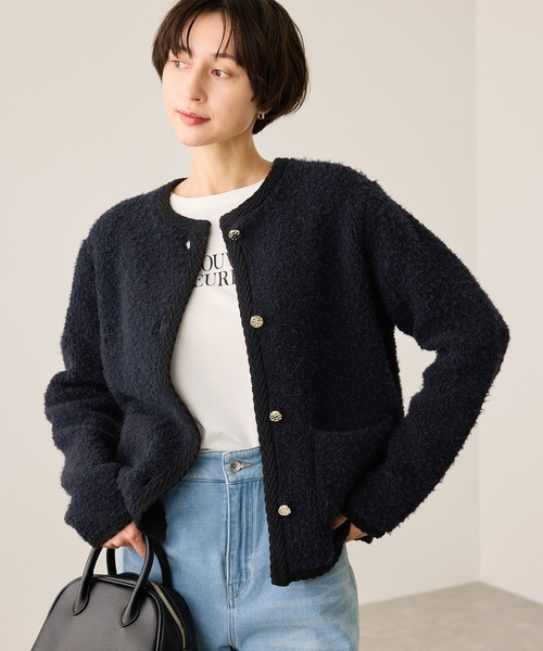 ROPE' PICNIC（ロペピクニック）の「ループ編みニットカーディガン（カーディガン/ボレロ・レディース・チャコールグレー/キナリ/ネイビー・FREE）」の3枚目の写真