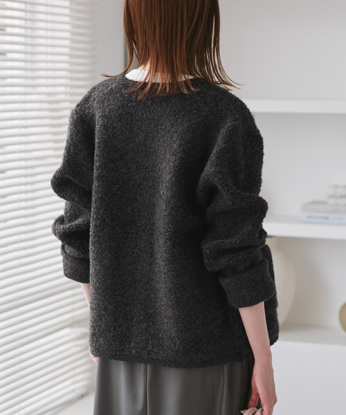 ROPE' PICNIC(ロペピクニック)の「ループ編みニットカーディガン(カーディガン/ボレロ・レディース・チャコールグレー/ネイビー/キナリ・FREE)」の10枚目の写真
