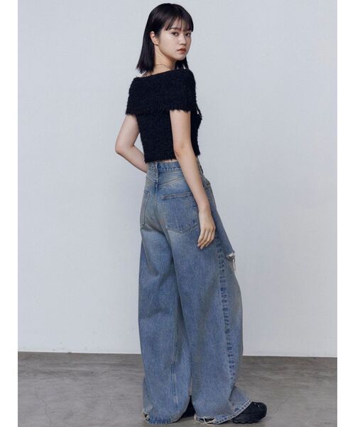 EMODA(エモダ)の「カールシャギーパールニットタンクトップ(ニット/セーター・レディース・ネイビー/レッド/ブラック・FREE)」の7枚目の写真